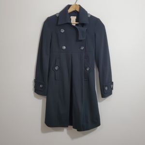 Anthropologie Black Double-Breasted Coat